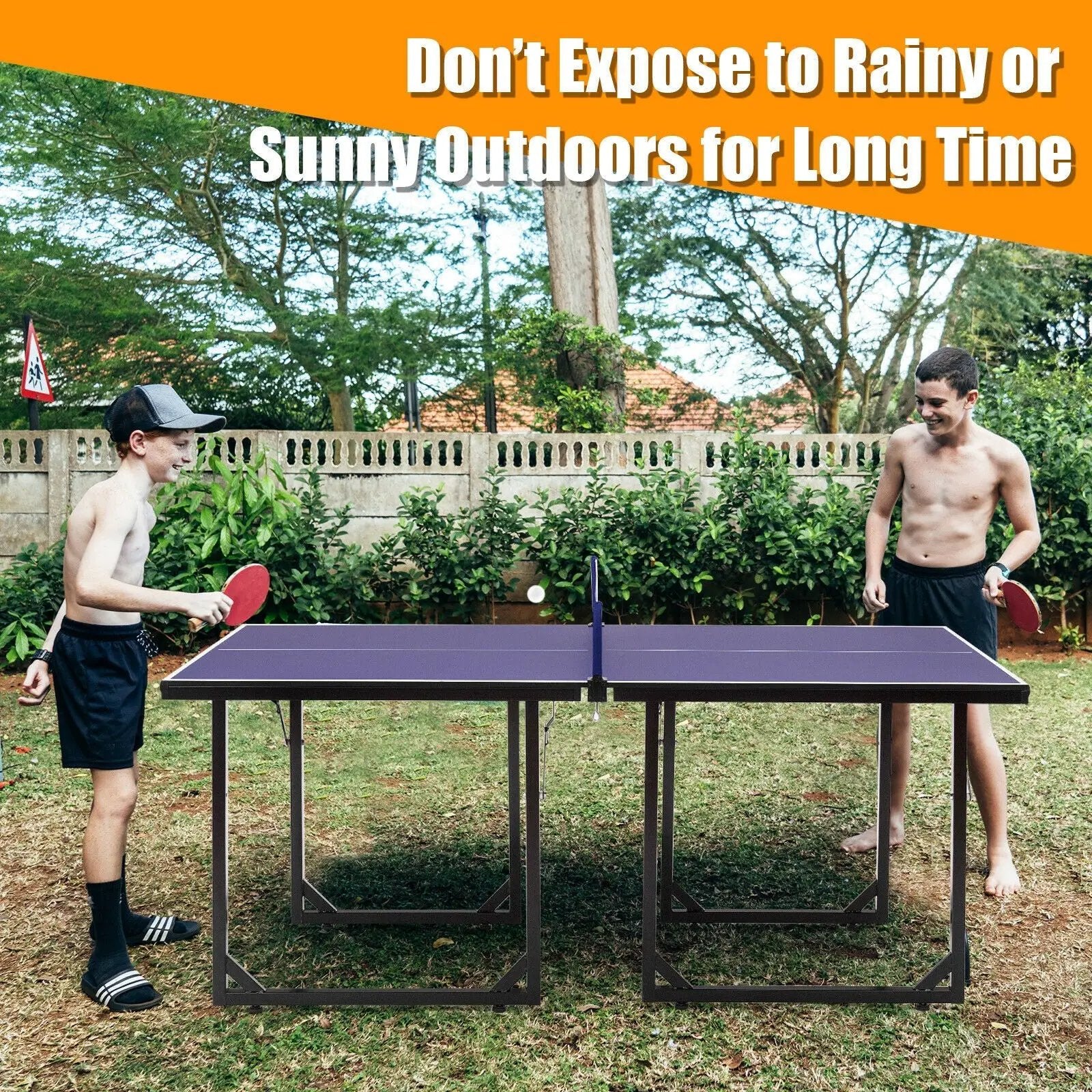 Multi-Use Foldable Midsize Removable Compact Ping-pong Table by DirectDeals