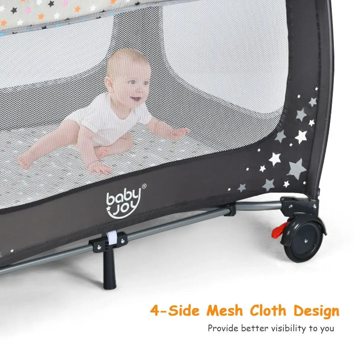 Portable Baby Playpen with Mattress Foldable Design by DirectDeals