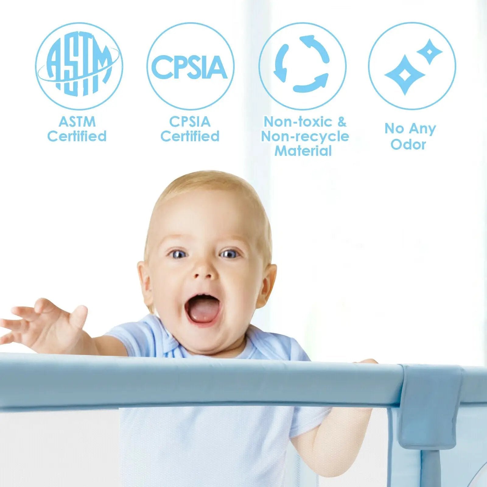 Baby Playpen Extra Large Kids Activity Center Safety Play-Blue by DirectDeals