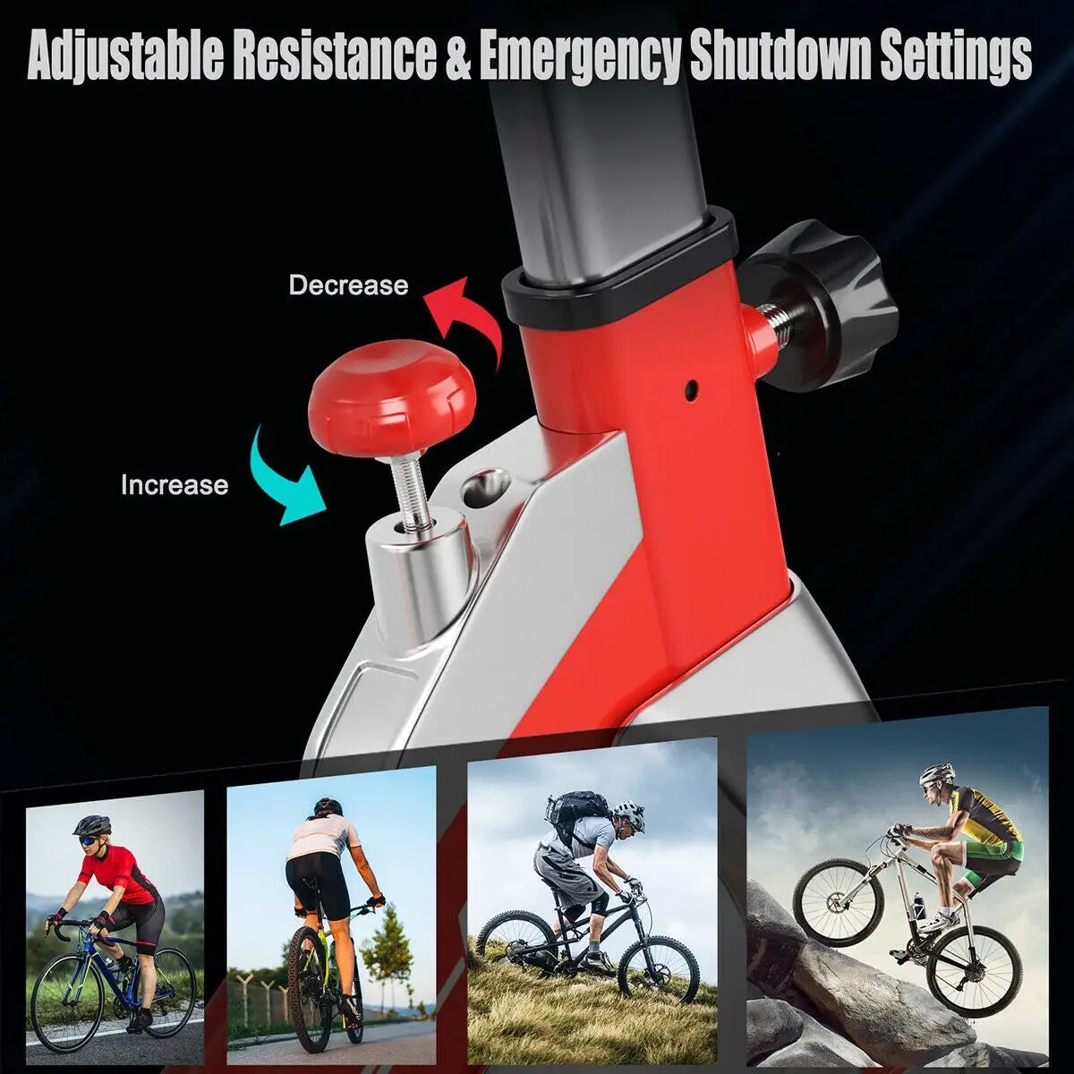 Stationary Silent Belt Adjustable Exercise Bike with Phone Holder and Electronic Display by DirectDeals