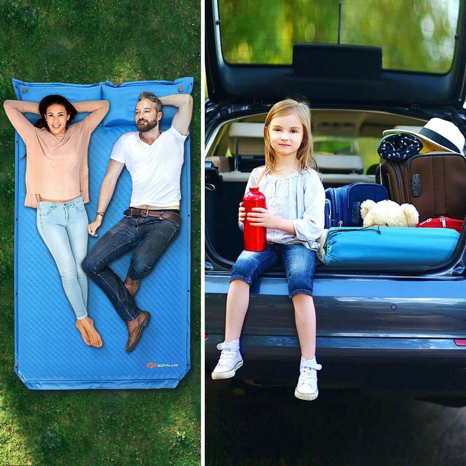 Self-Inflating Camping Outdoor Sleeping Mat with Pillows Bag by DirectDeals