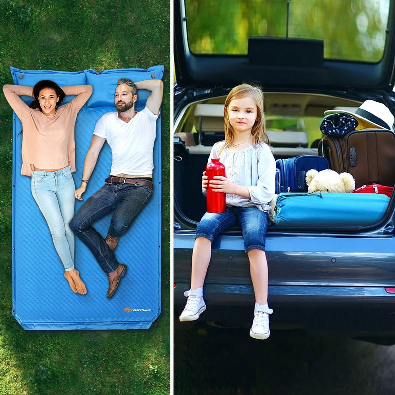 Self-Inflating Camping Outdoor Sleeping Mat with Pillows Bag by DirectDeals