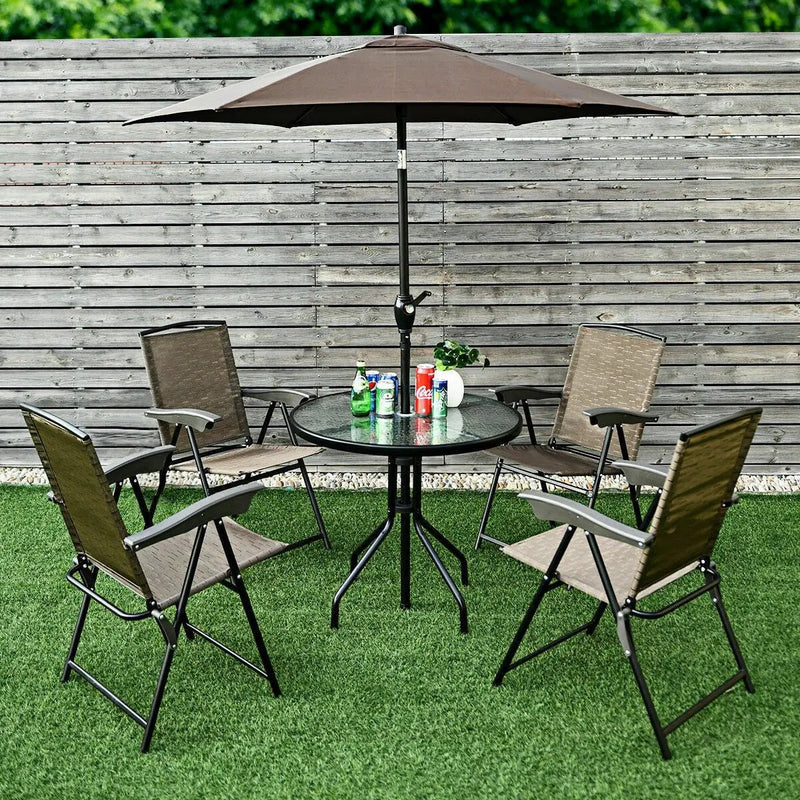 2 Pieces Folding Sling Chairs with Smooth Armrests and Adjustable Back for Patio by DirectDeals