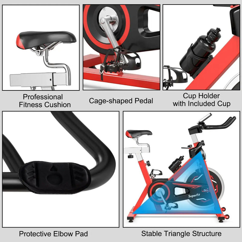 Exercise Bike with 30lbs Steel Flywheel by DirectDeals