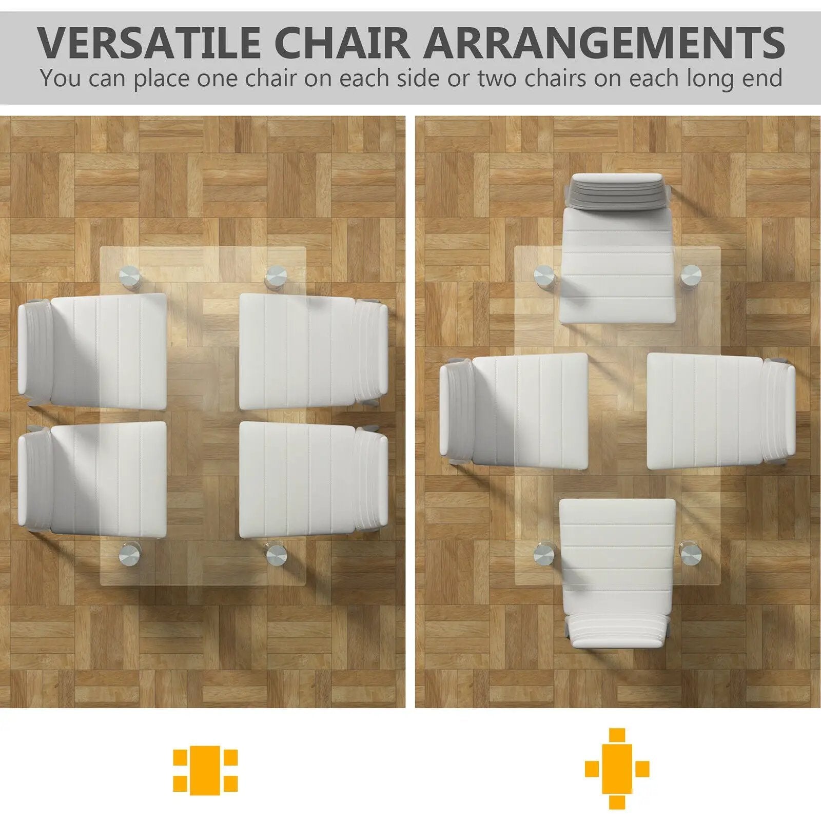 5 Pieces Dining Set with 4 PVC Leather Chairs by DirectDeals