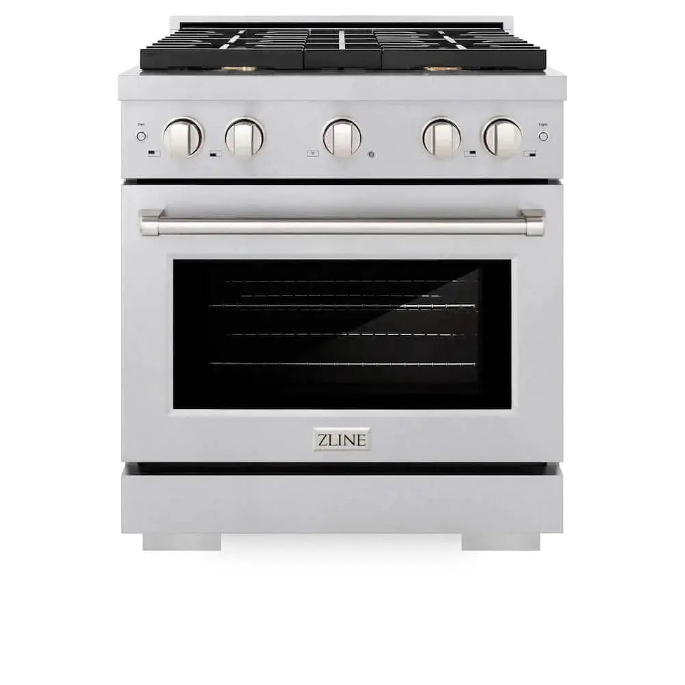ZLINE 30"Gas Range, Convection Gas Oven , DuraSnow® Brass Burners, SGRS-BR-30 by Farmhouse Kitchen and Bath