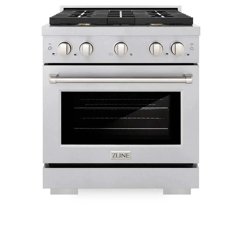 ZLINE 30"Gas Range, Convection Gas Oven , DuraSnow® Brass Burners, SGRS-BR-30 by Farmhouse Kitchen and Bath