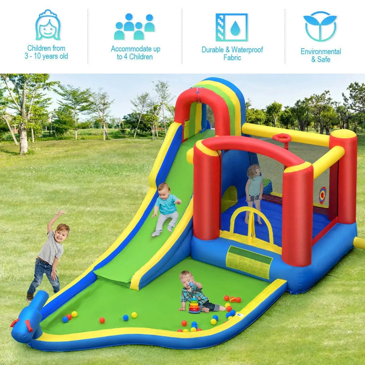 Inflatable Kid Bounce House Castle with Blower by DirectDeals