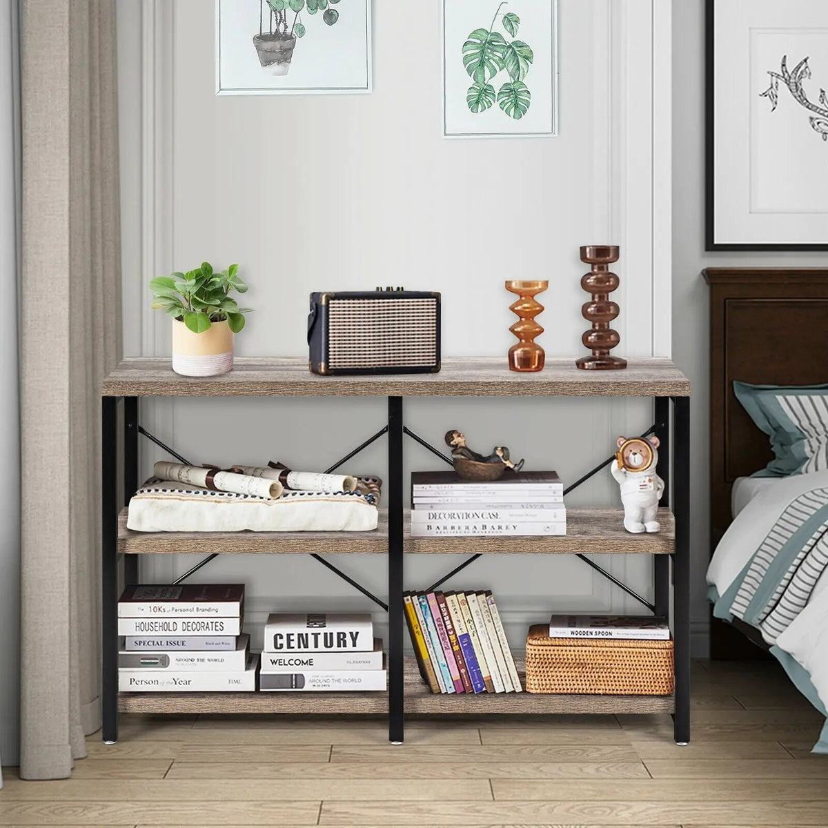 3 Tier 47 Inch Console Metal Frame Sofa Table by DirectDeals