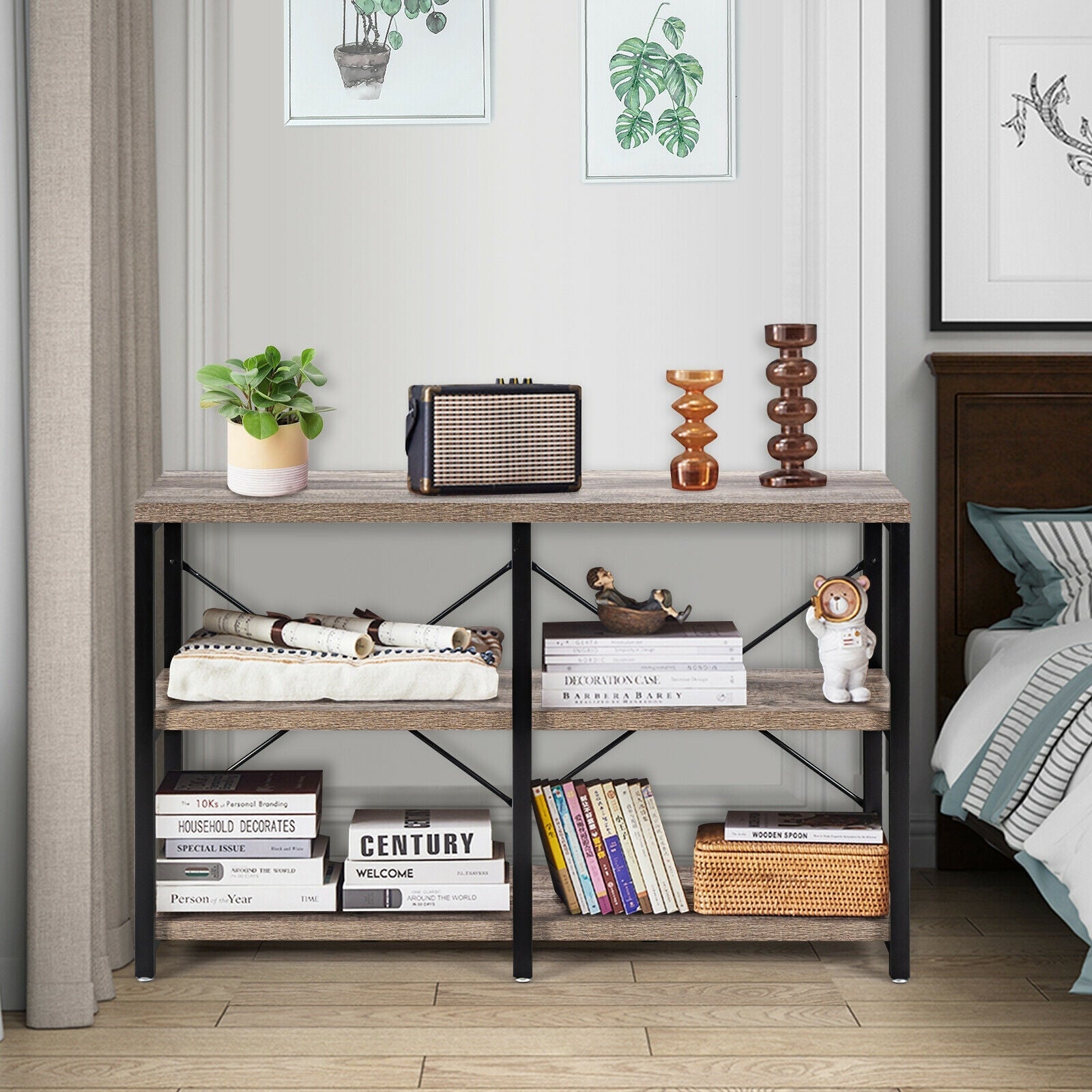 3 Tier 47 Inch Console Metal Frame Sofa Table by DirectDeals