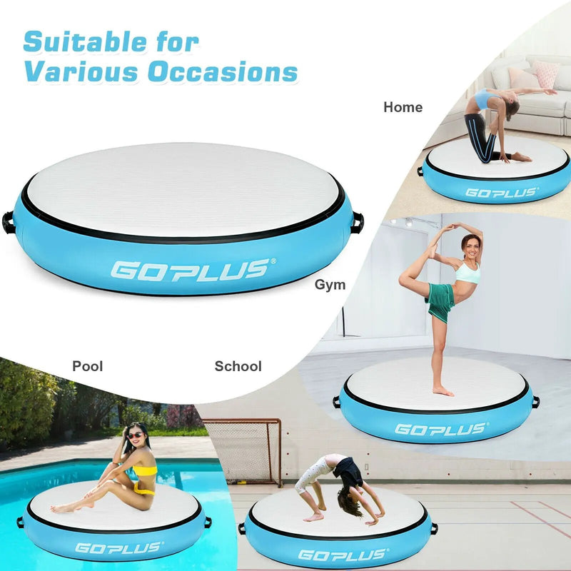 40 Inch Inflatable Round Gymnastic Mat with Electric Pump by DirectDeals