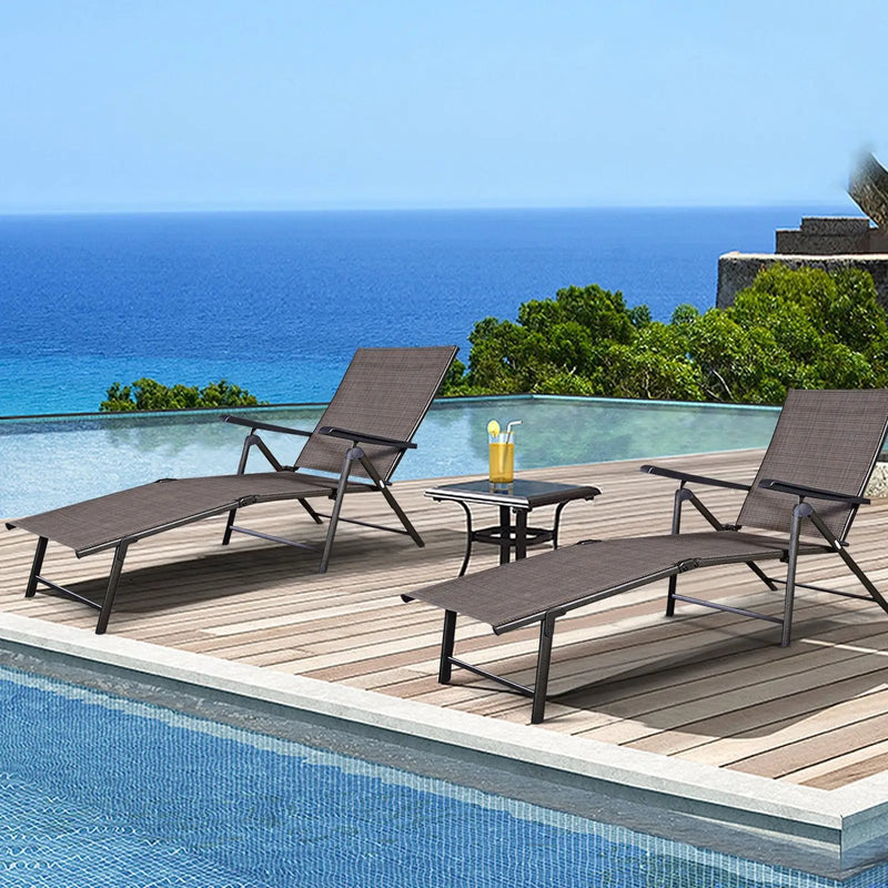 Adjustable Chaise Lounge Chair with 5 Reclining Positions by DirectDeals