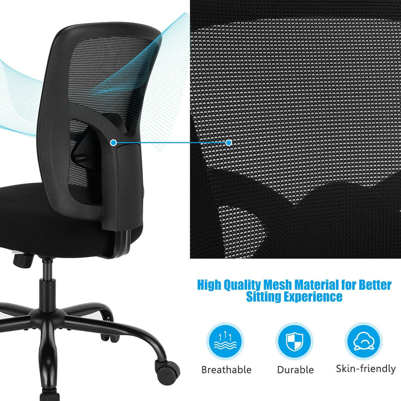 400LBS Mesh Big and Tall Office Chair Swivel Task Chair by DirectDeals