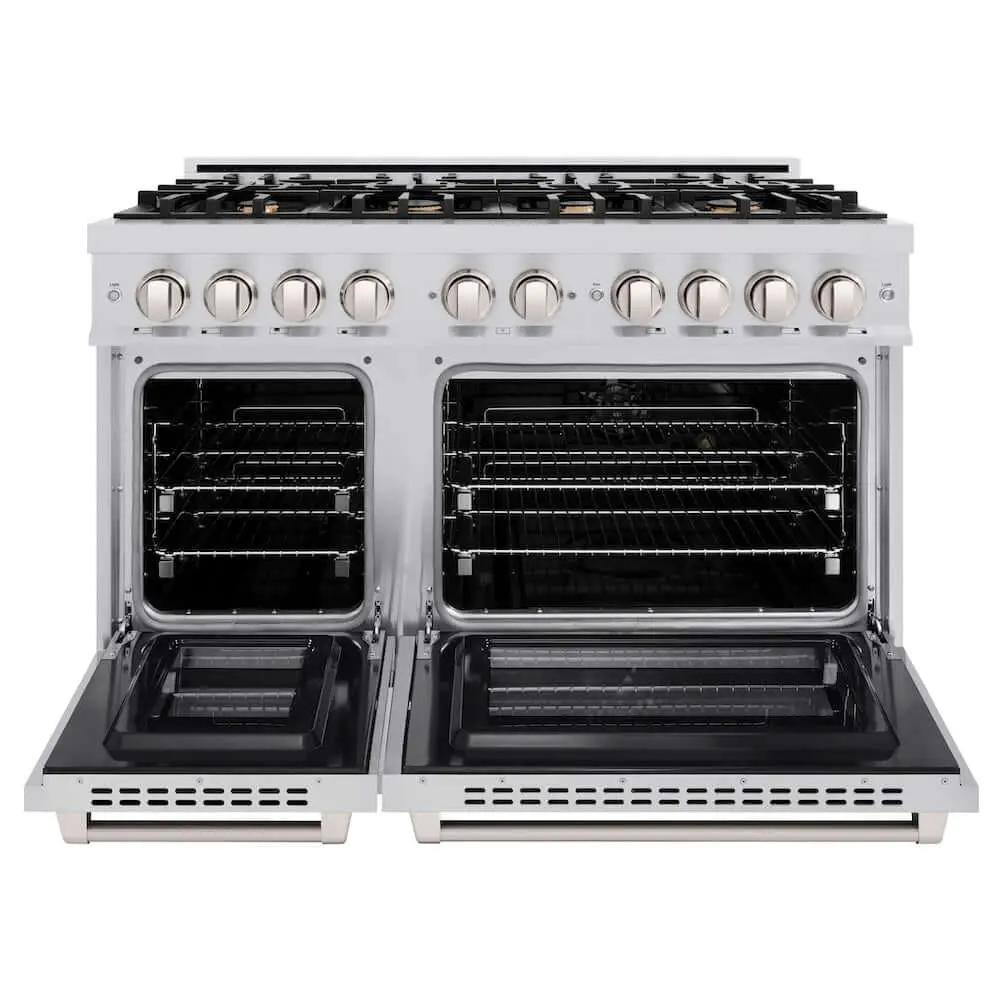 ZLINE 48" Select Gas Range Convection Gas Oven Stainless Steel Brass Burners HGR-BR-48 by Farmhouse Kitchen and Bath