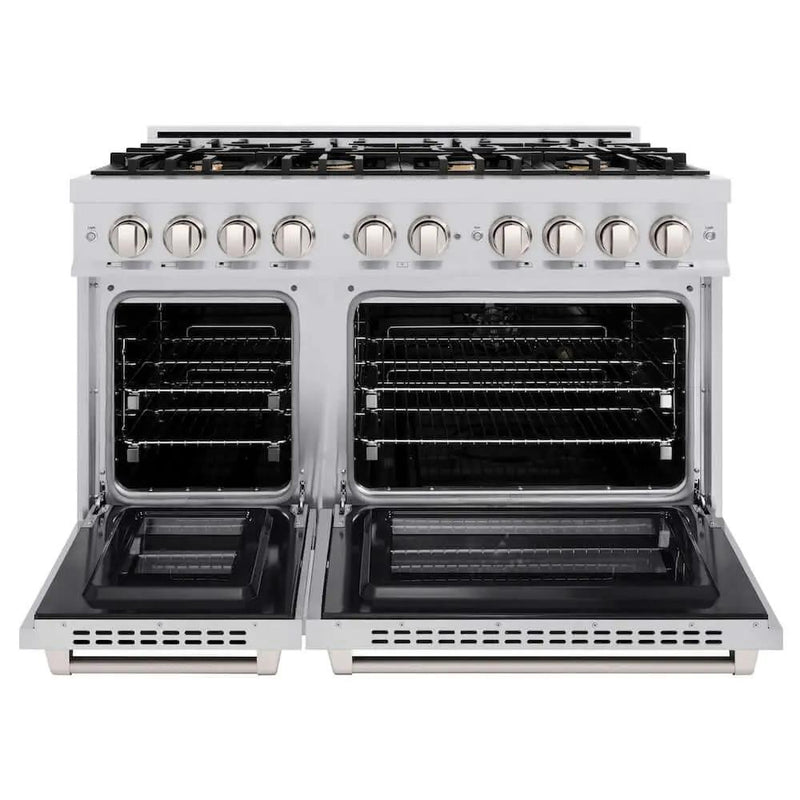 ZLINE 48" Select Gas Range Convection Gas Oven Stainless Steel Brass Burners HGR-BR-48 by Farmhouse Kitchen and Bath