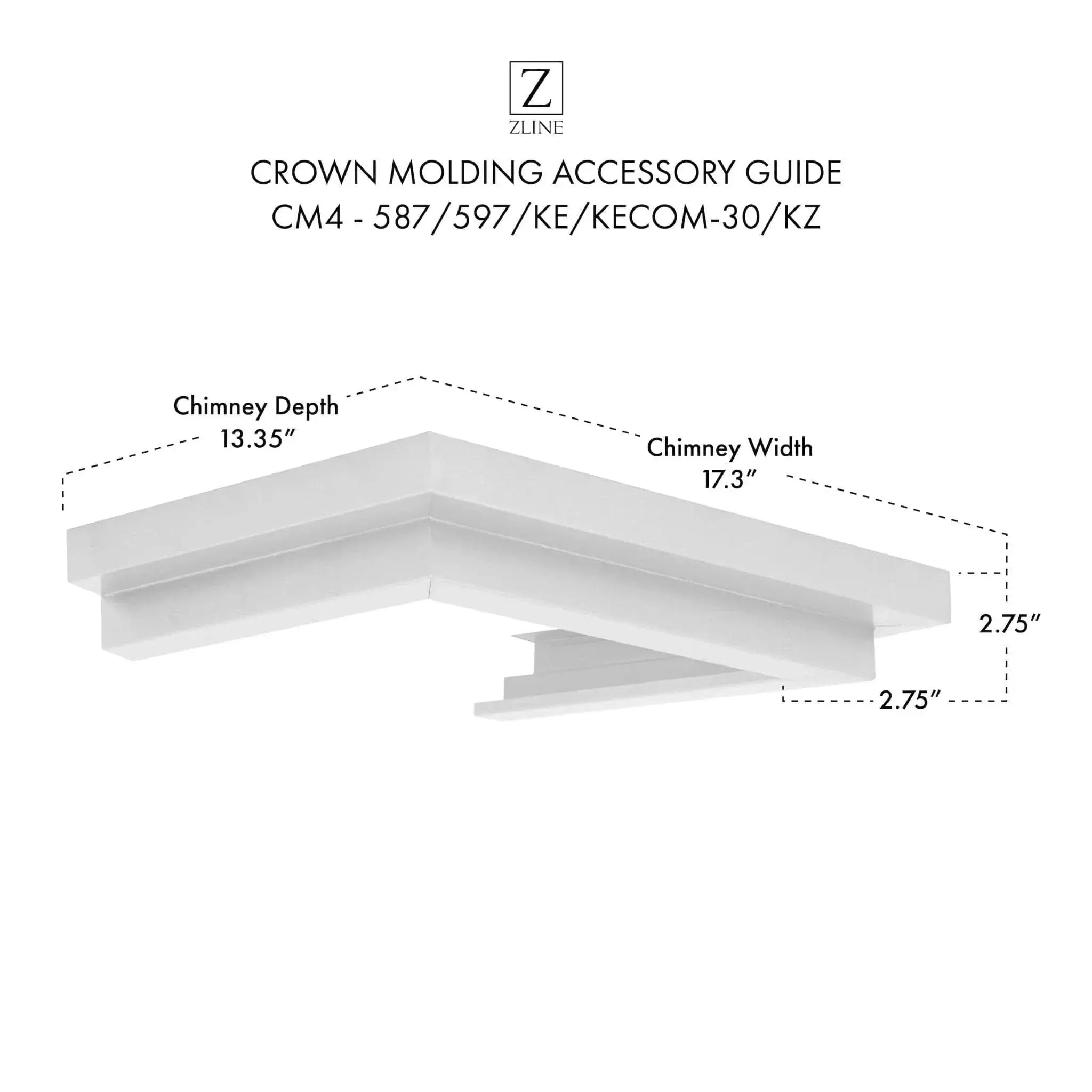 ZLINE Crown Molding #4 for Wall Range Hood, CM4-587/597/KE/KECOM-30/KZ by Farmhouse Kitchen and Bath