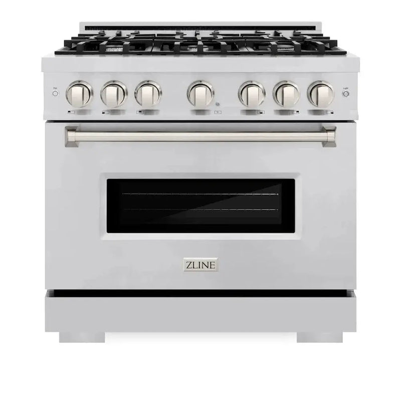 ZLINE 36" Dual Fuel Range, Gas Cooktop, Electric Convection Oven Stainless Steel, CDR36 by Farmhouse Kitchen and Bath