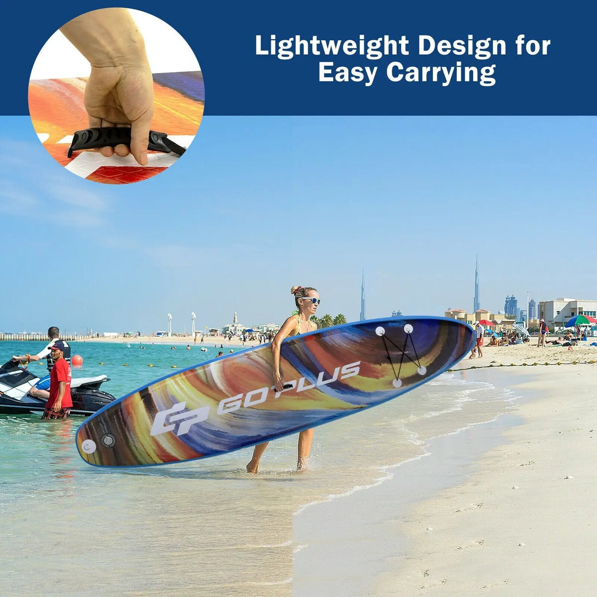 Inflatable Stand Up Paddle Board with Backpack and Aluminum Paddle Pump by DirectDeals