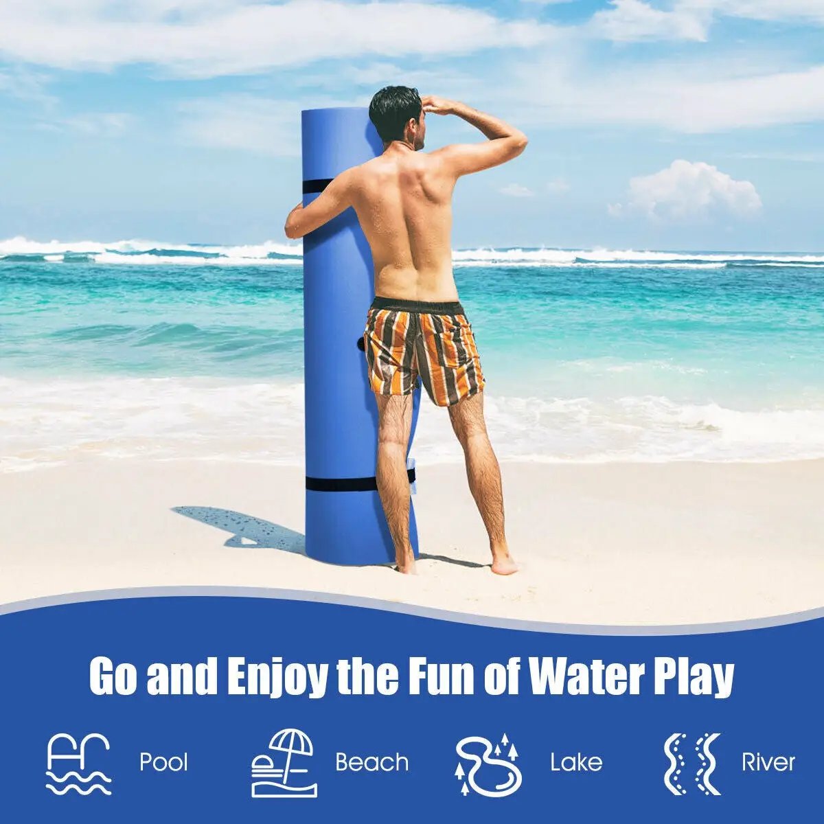 12’ x 6’ 3 Layer Floating Water Pad-Green by DirectDeals