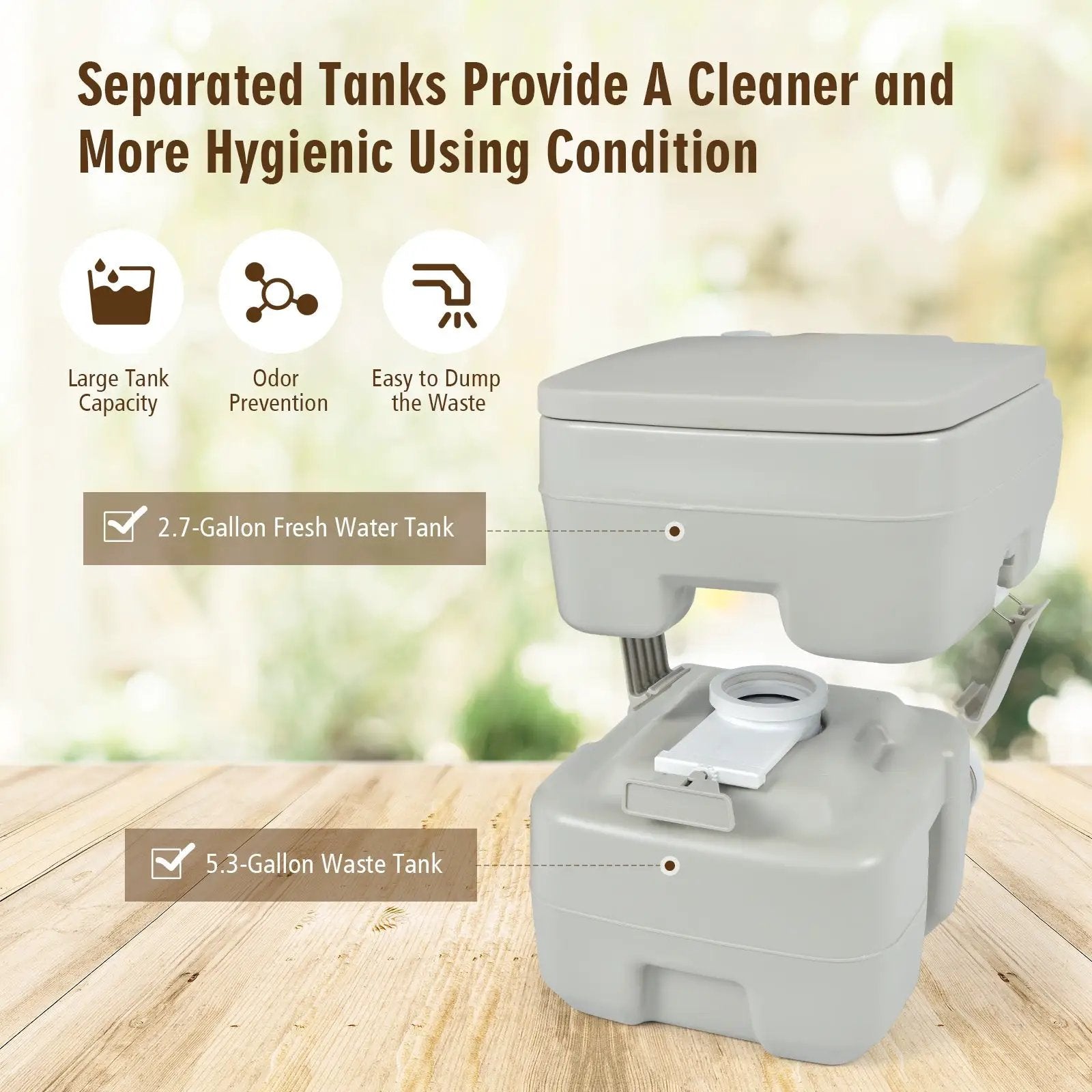 5.3 Gallon 20 L Portable Travel Toilet for Camping RV Indoor Outdoor by DirectDeals