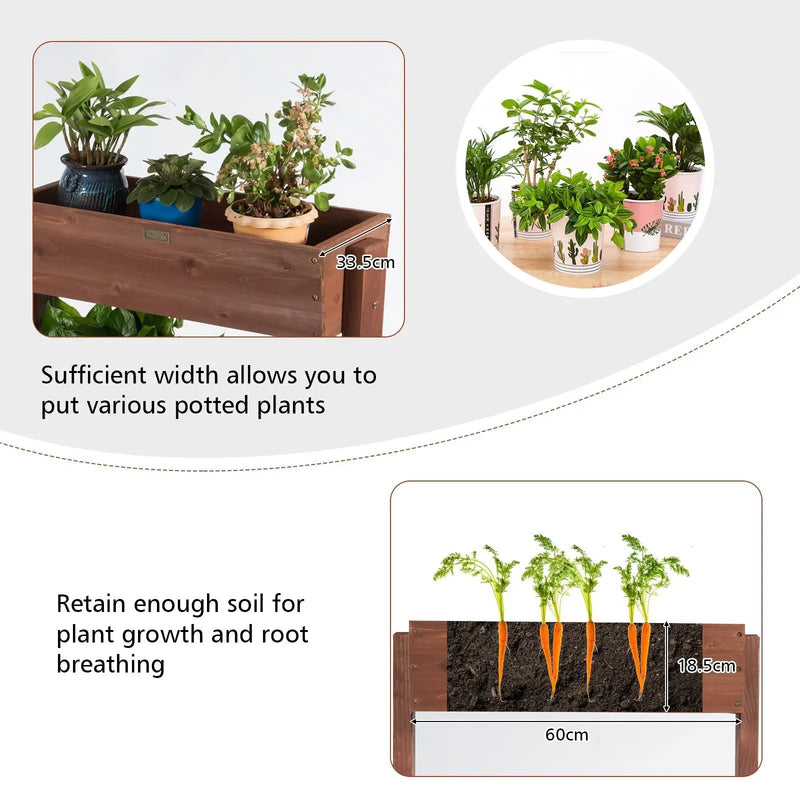 3-Tier Raised Garden Bed with Detachable Ladder and Adjustable Shelf by DirectDeals