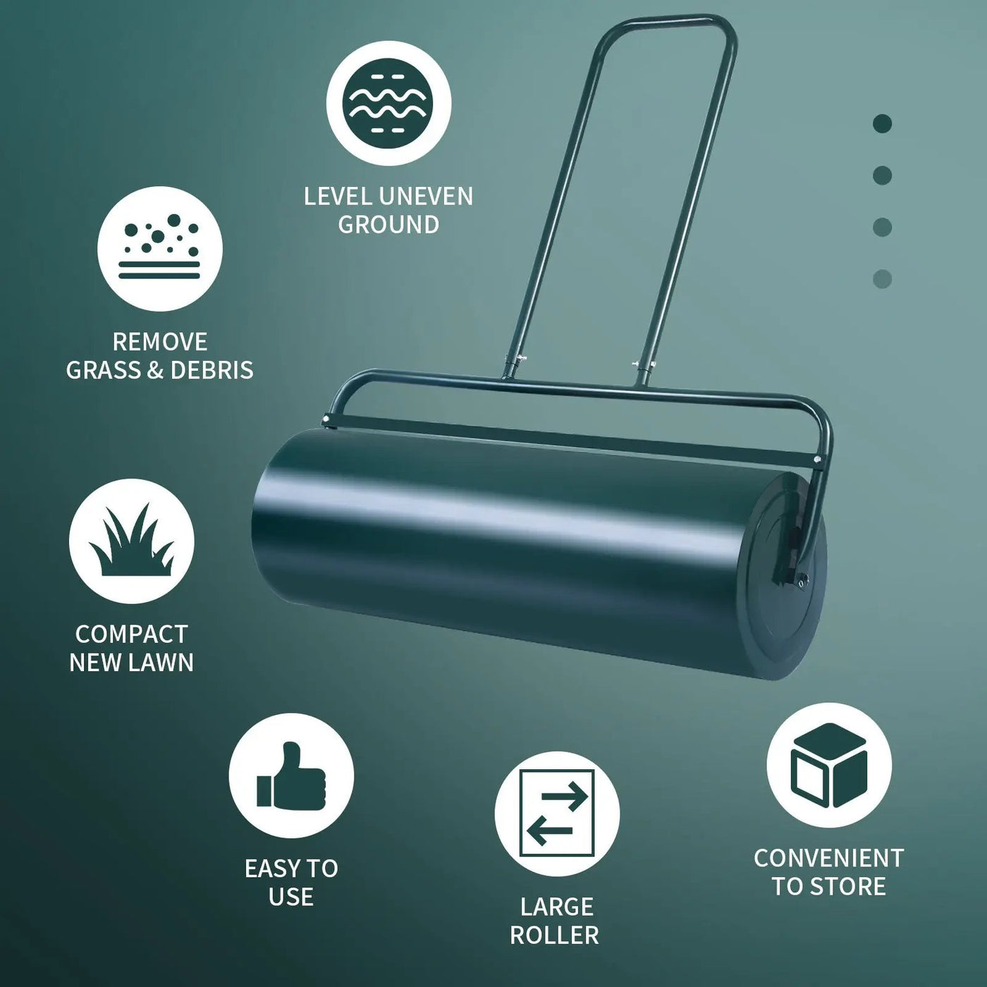 36 x 12 Inch Tow Lawn Roller Water Filled Metal Push Roller by DirectDeals