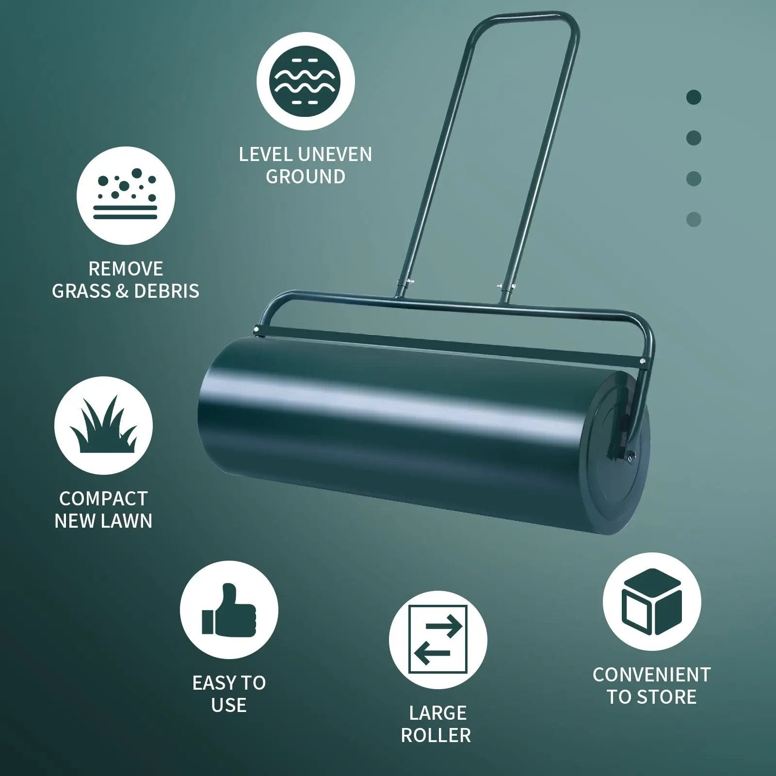 36 x 12 Inch Tow Lawn Roller Water Filled Metal Push Roller by DirectDeals