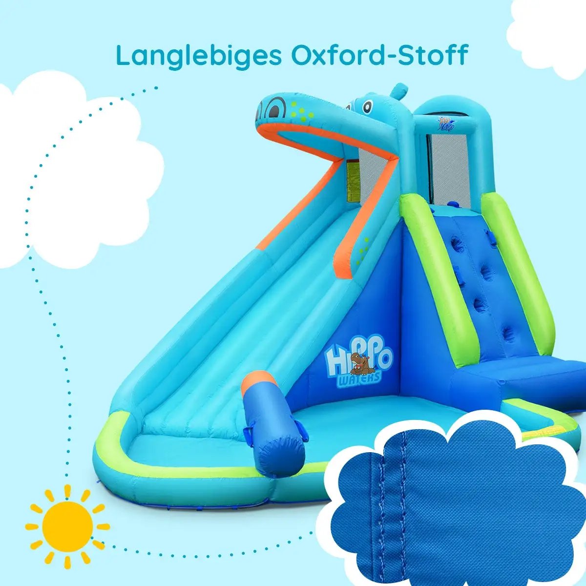 Inflatable Water Pool with Splash and Slide Without Blower by DirectDeals