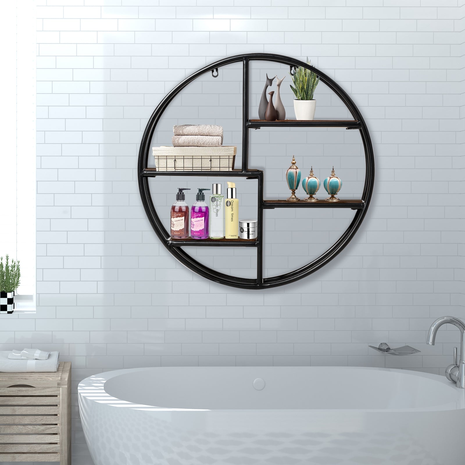 Hanging Storage Shelf Circular Wall-Mounted 4-Tier Rack by DirectDeals