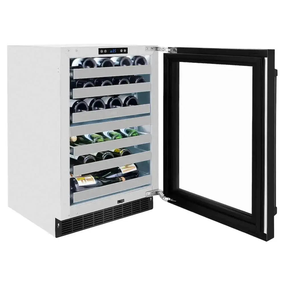 ZLINE 24" Touchstone Dual Zone 44 Bottle Wine Cooler Black Stainless Steel Glass Door RWDO-BS-24 by Farmhouse Kitchen and Bath