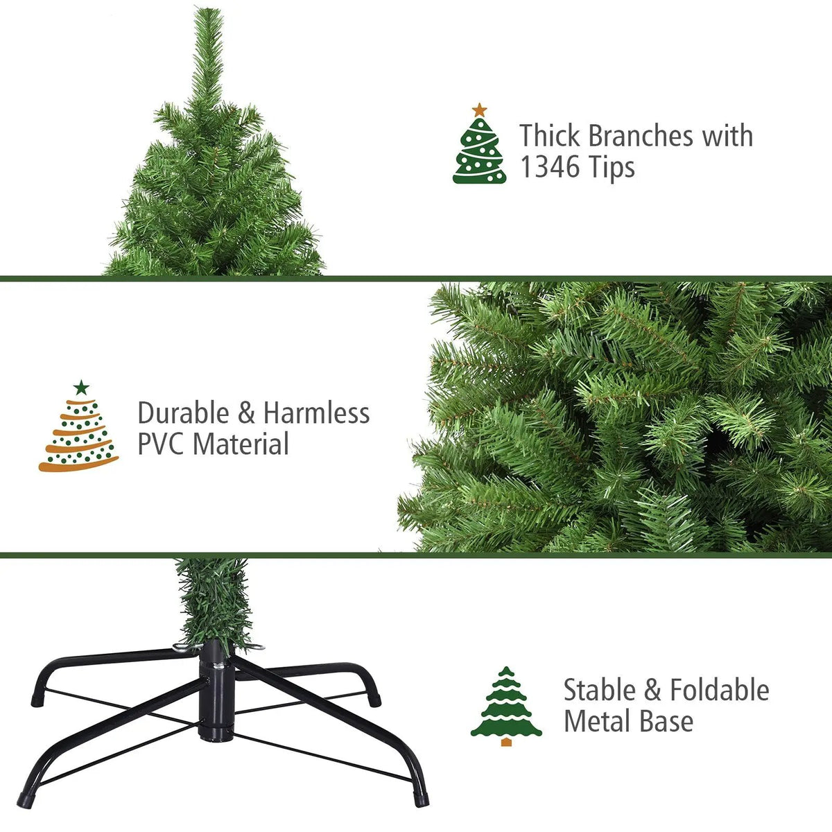 PVC Artificial Christmas Tree Premium Hinged by DirectDeals