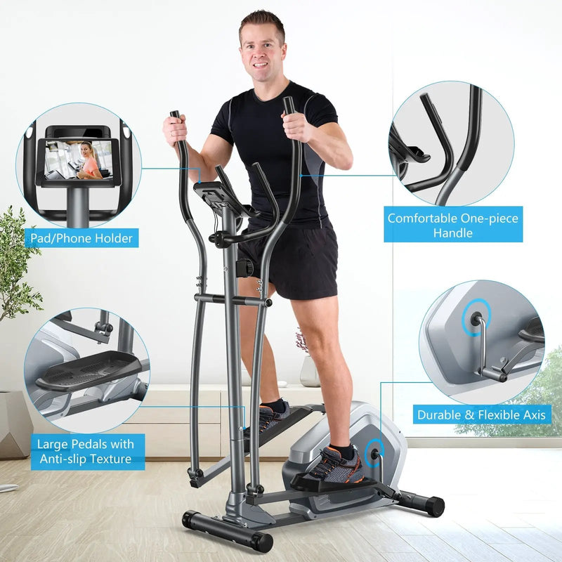Elliptical Magnetic Cross Trainer with LCD Monitor and Pulse Sensor by DirectDeals