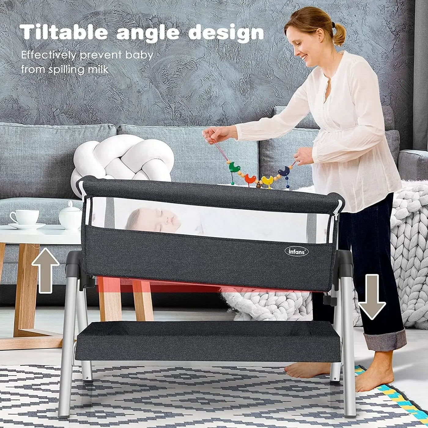 Portable Baby Bedside Sleeper with Adjustable Heights and Angle by DirectDeals