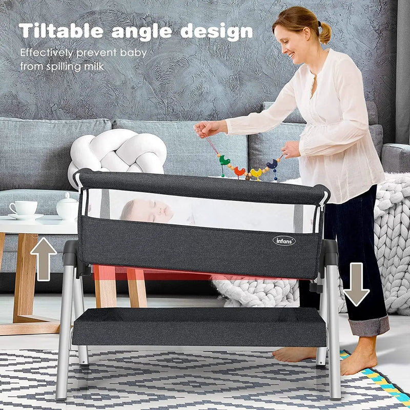 Portable Baby Bedside Sleeper with Adjustable Heights and Angle by DirectDeals