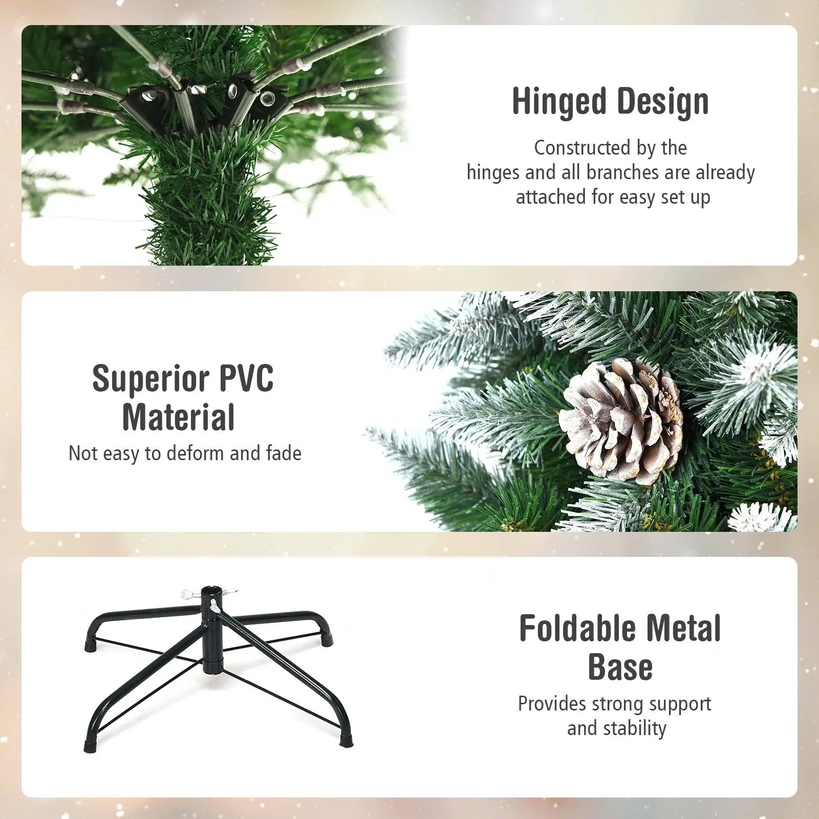 5/6/7.5 Feet Artificial Pencil Christmas Tree with Pine Cones by DirectDeals