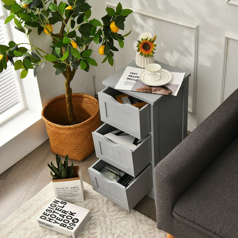 Bathroom Floor Freestanding Storage Organizer with 3 Drawers by DirectDeals