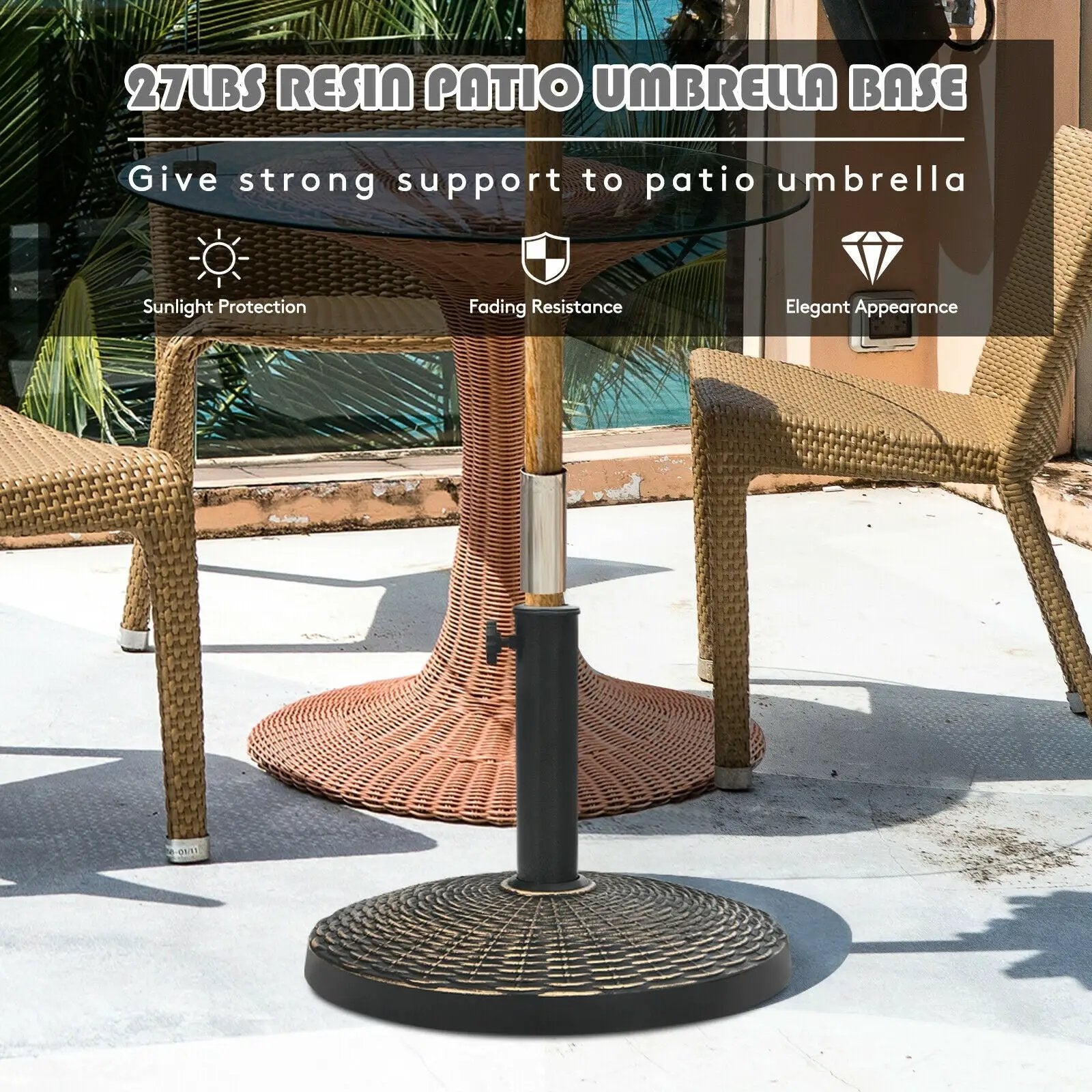 27 lbs Patio Market Umbrella Base Stand by DirectDeals