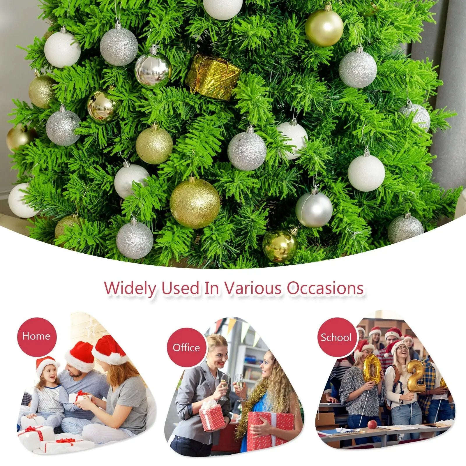 Snow Flocked Artificial Christmas Tree with Metal Stand by DirectDeals