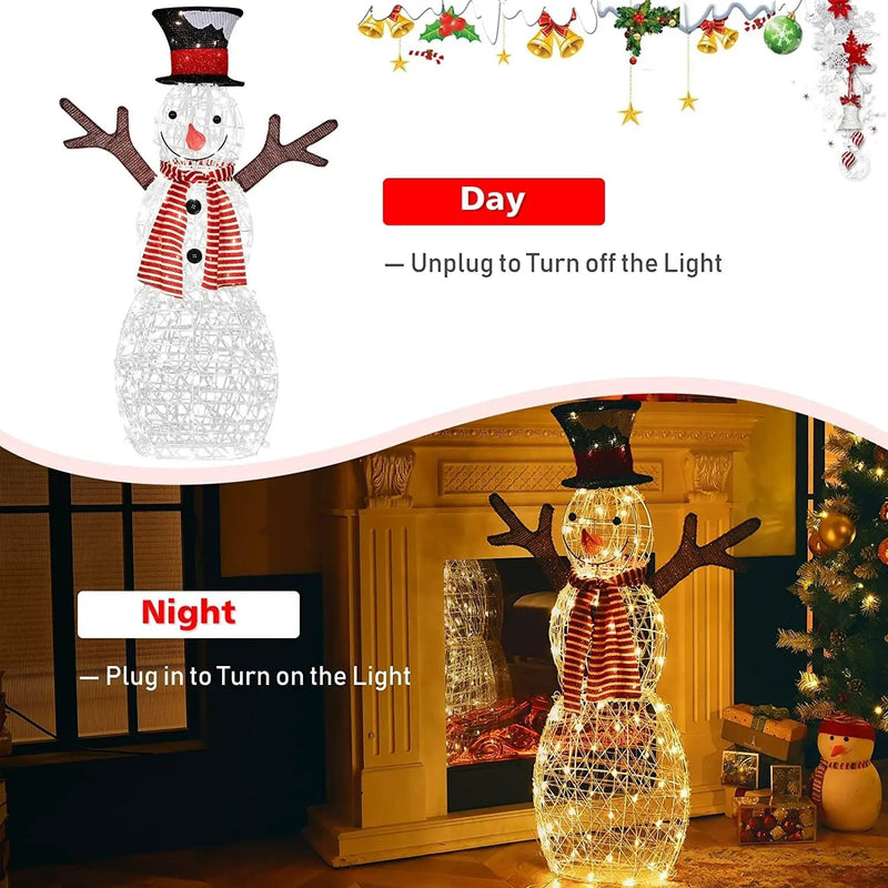 Indoor/Outdoor Christmas Lighted Snowman Decorations with Pre-Lit 80 Lights by DirectDeals