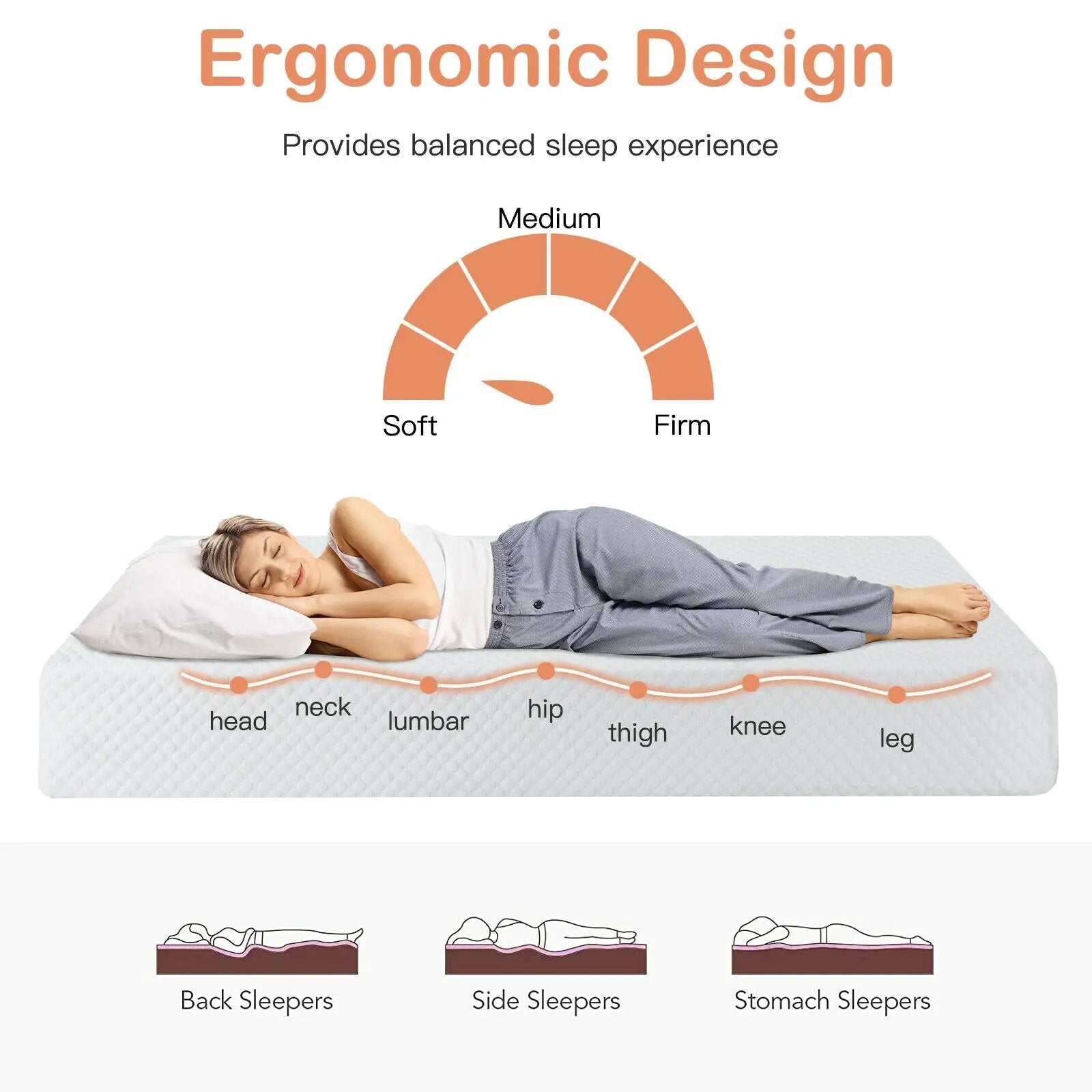 8 Inch Foam Medium Firm Mattress with Jacquard Cover by DirectDeals