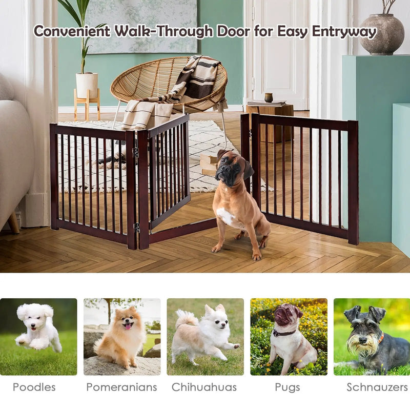 24 Inch Configurable Folding 3 Panel Wood Dog Fence by DirectDeals