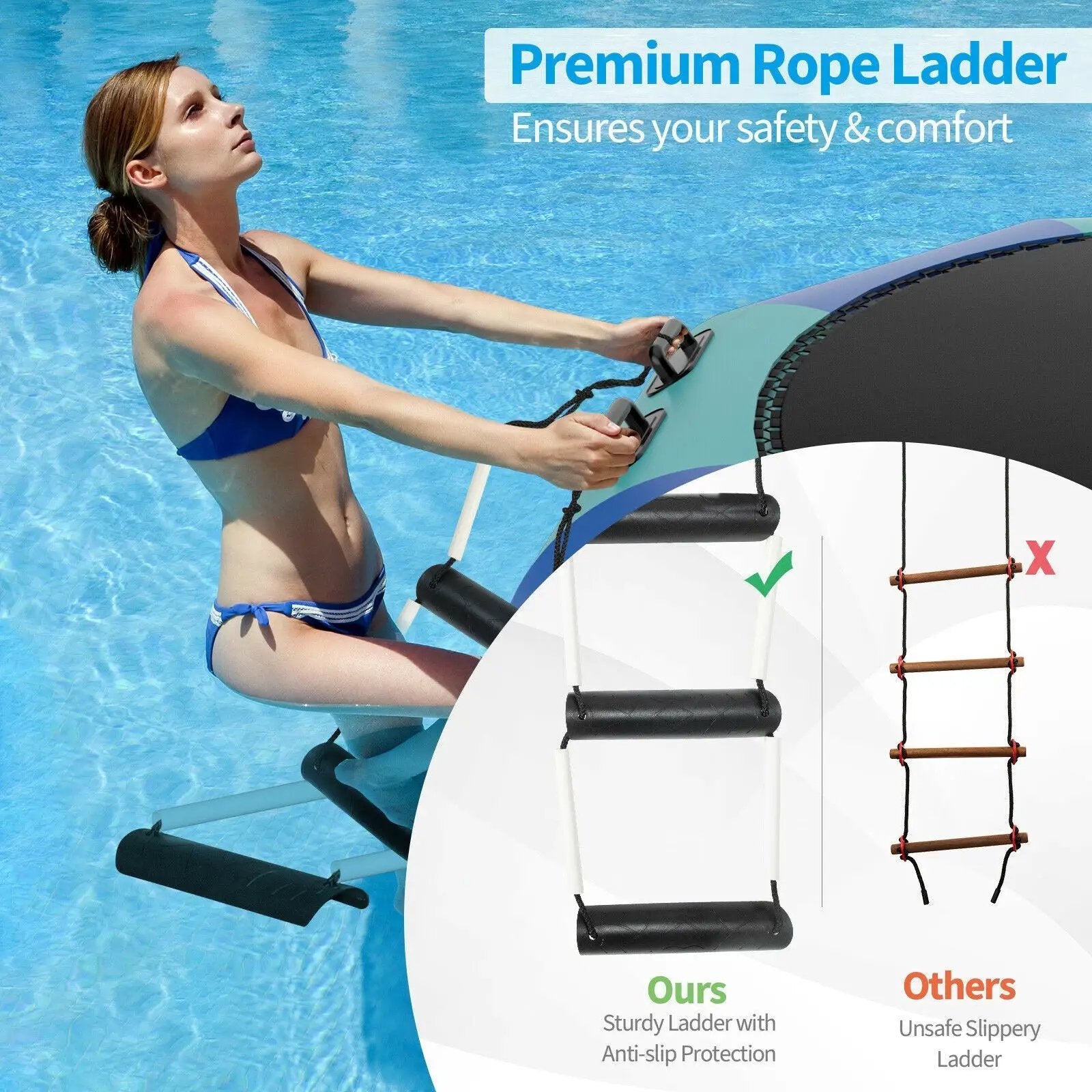 10 Feet Inflatable Splash Padded Water Bouncer Trampoline by DirectDeals