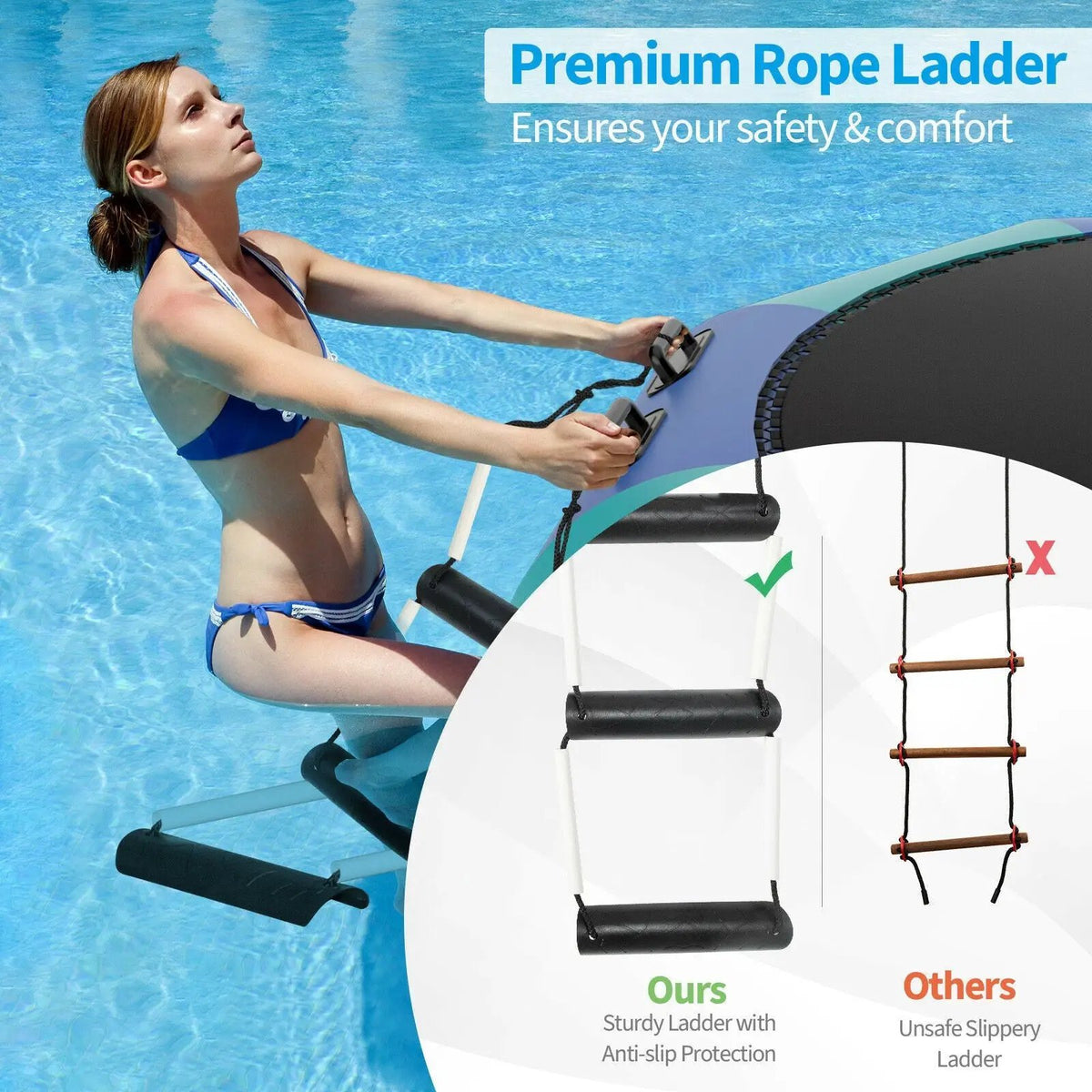 15 Feet Inflatable Splash Padded Water Bouncer Trampoline by DirectDeals