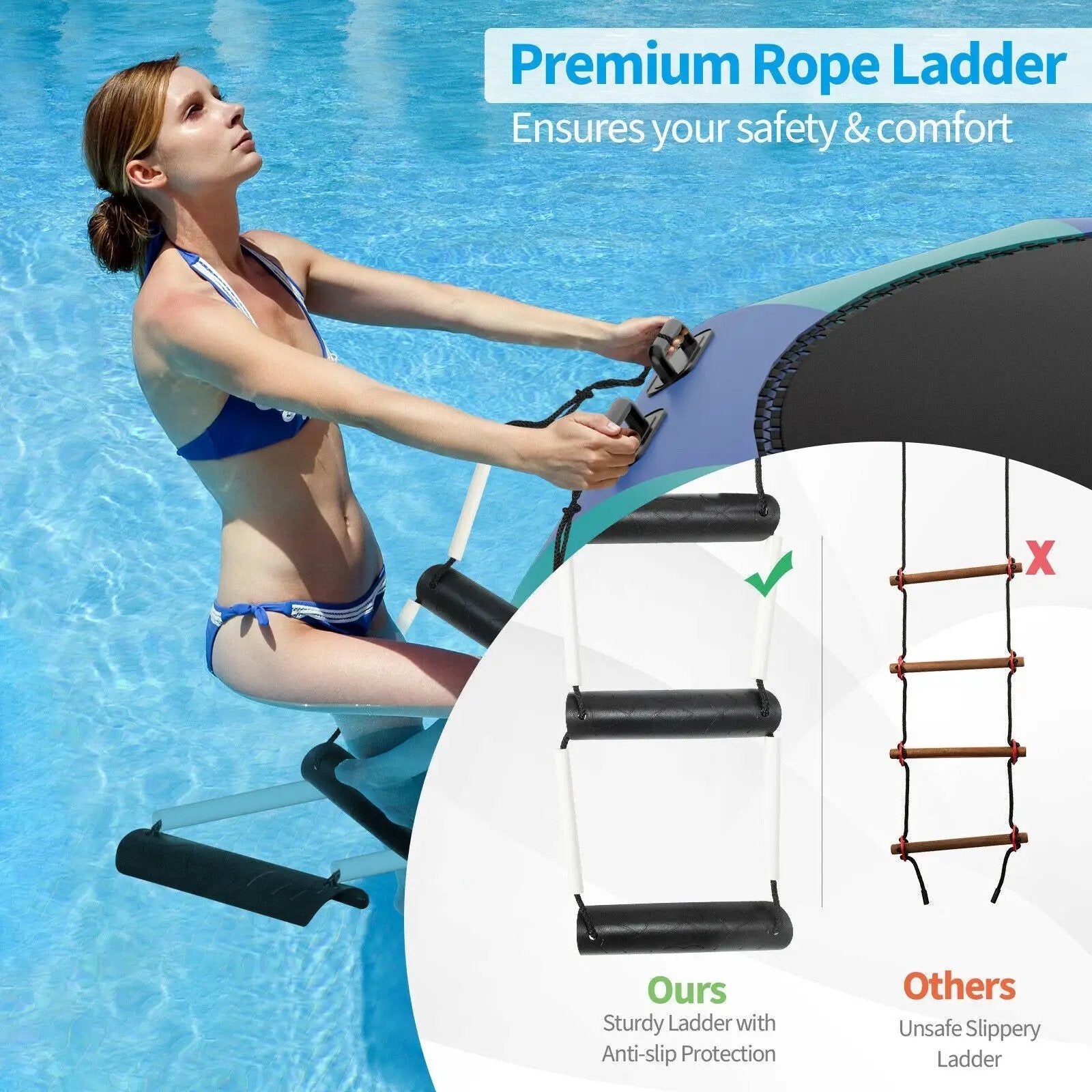 15 Feet Inflatable Splash Padded Water Bouncer Trampoline by DirectDeals