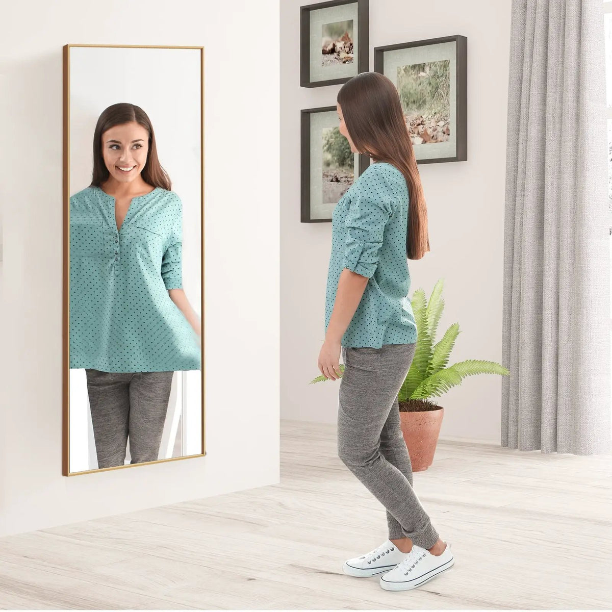 59 Inch Full Length Mirror Large Rectangle Bedroom Mirror by DirectDeals