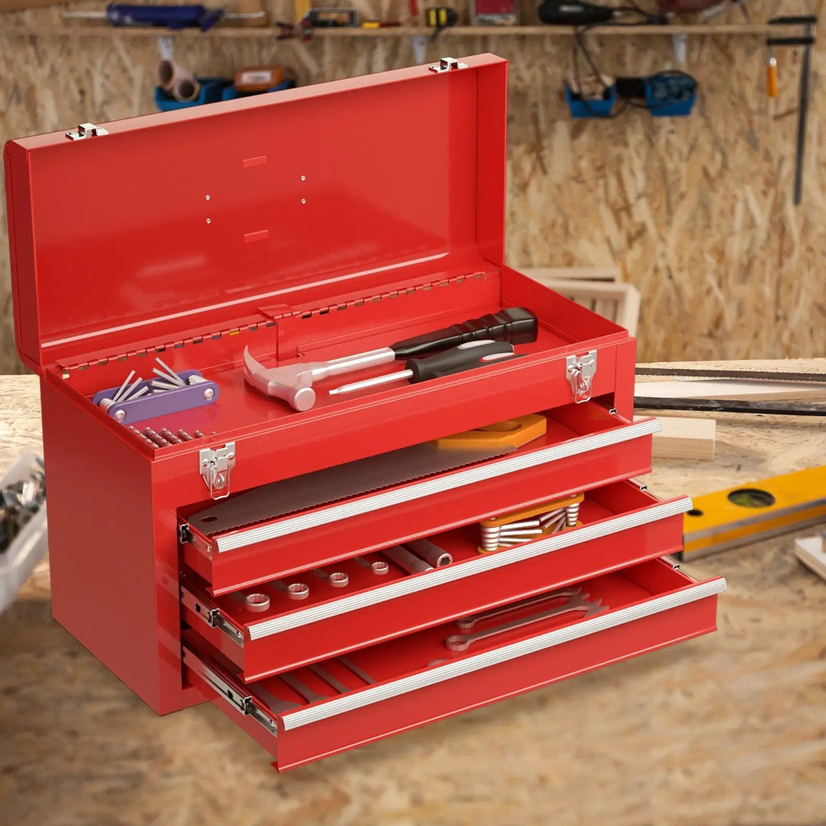 Portable Garage Mechanic Tool Cabinet Box with 3 Drawers by DirectDeals