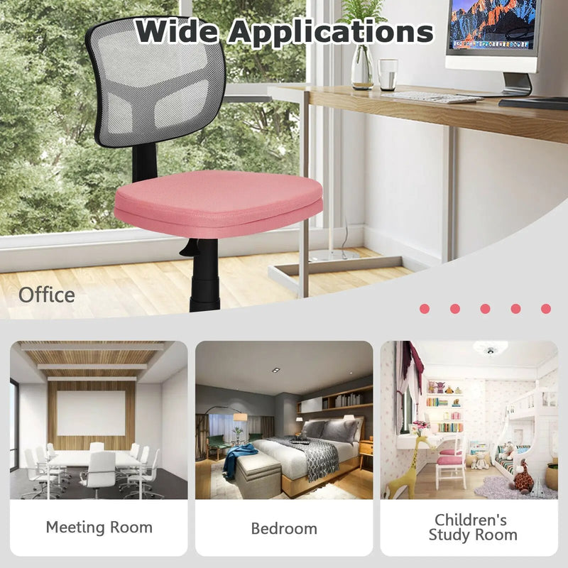 Armless Computer Chair with Height Adjustment and Breathable Mesh for Home Office by DirectDeals