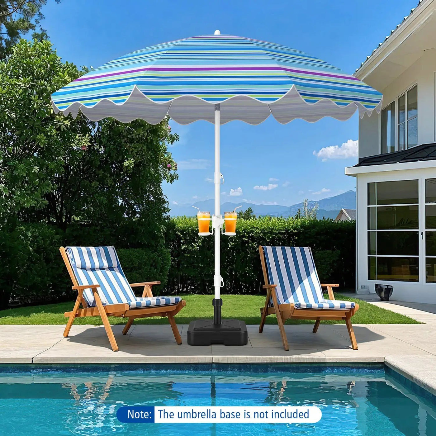 Beach Umbrella 6.5 FT with UPF 50+ and Sand Anchor by DirectDeals