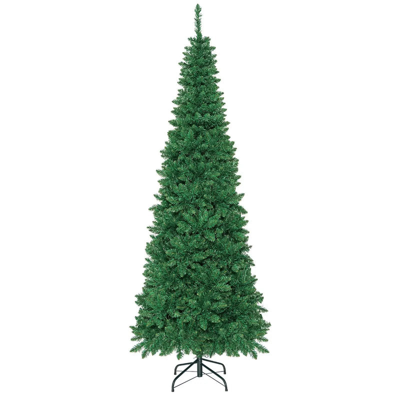 4.5 ft Pre-Lit Premium Hinged Artificial Fir Pencil Christmas Tree with LED Lights by DirectDeals