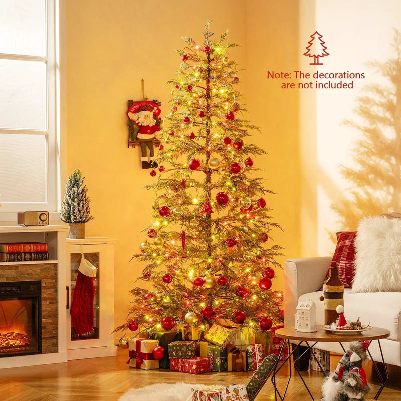 7.5 Feet Artificial Christmas Tree with Branch Tips and Colorful LED Lights by DirectDeals